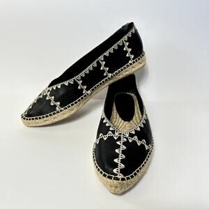 Castaner X Altuzarra Elena Black Minimalist Boho Espadrille Ballet Flats EU 40